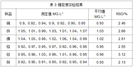 表3 精密度实验结果